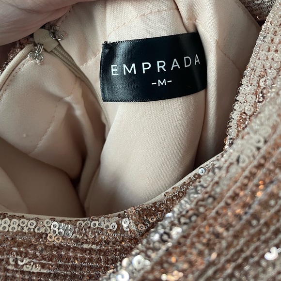 Gala dress Letitia Gold A-symmetrical Fitted Sequin Gown Emprada size M - Picture 7 of 7